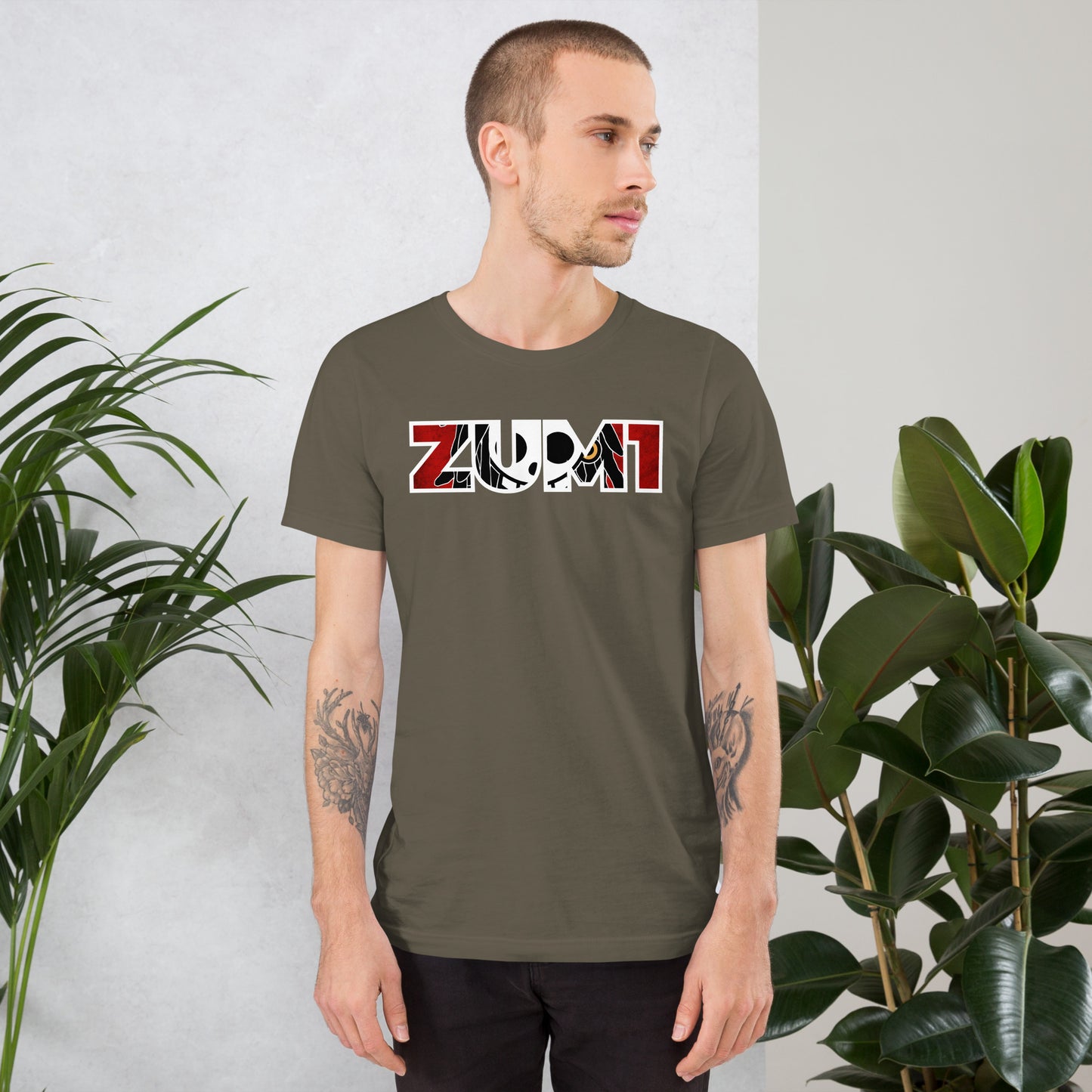 T-shirt "ZUM1" rouge unisexe