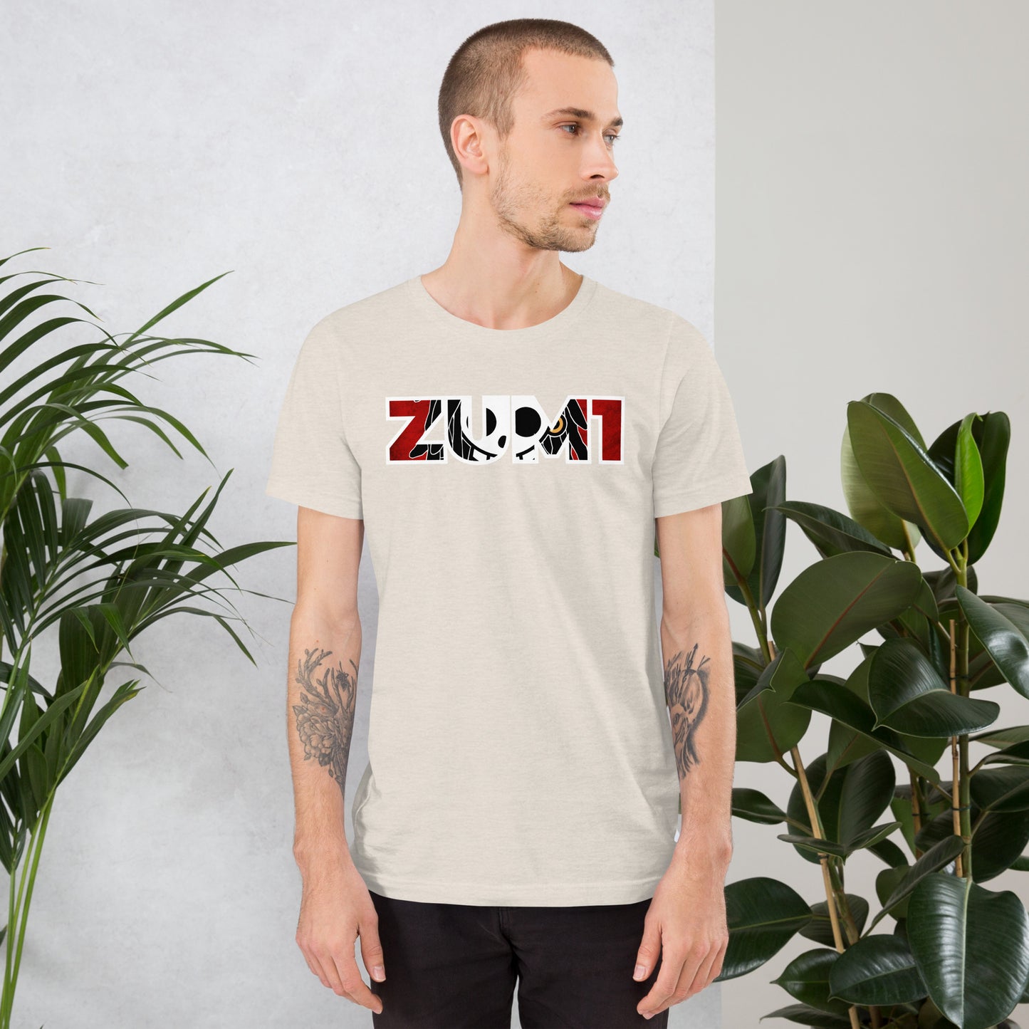 T-shirt "ZUM1" rouge unisexe