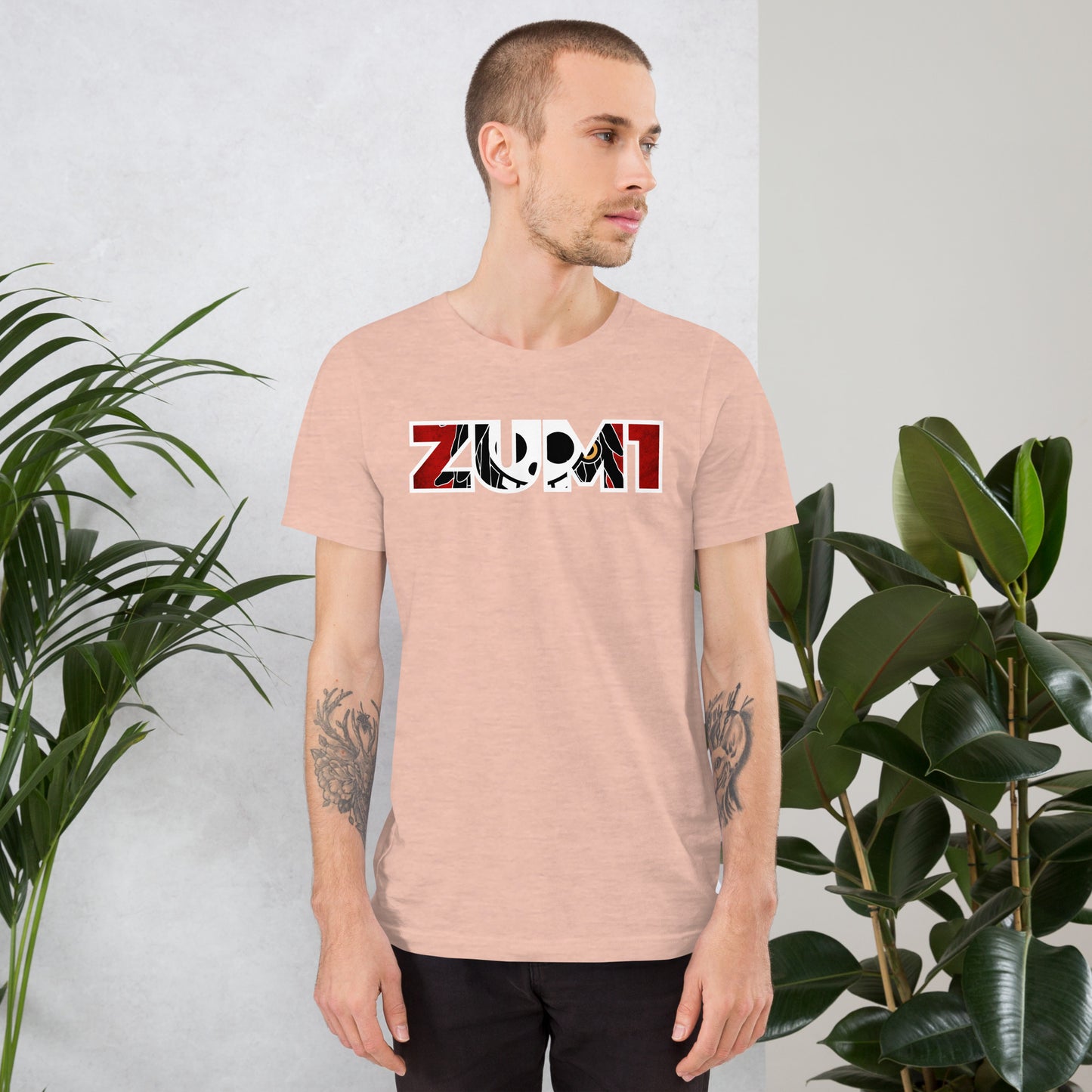 T-shirt "ZUM1" rouge unisexe