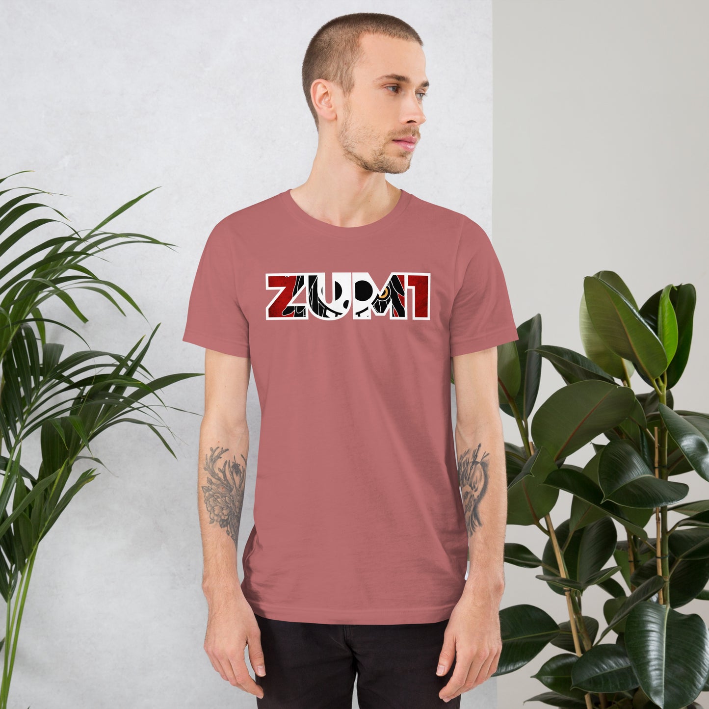 T-shirt "ZUM1" rouge unisexe